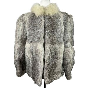 Vintage Ilana Leather/Rabbit fur short Coat
